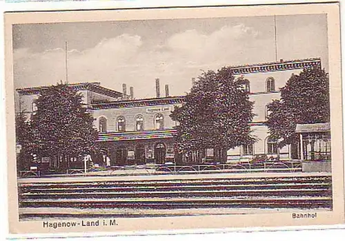 07738 Ak Hagenow Land i.M. Bahnhof um 1920