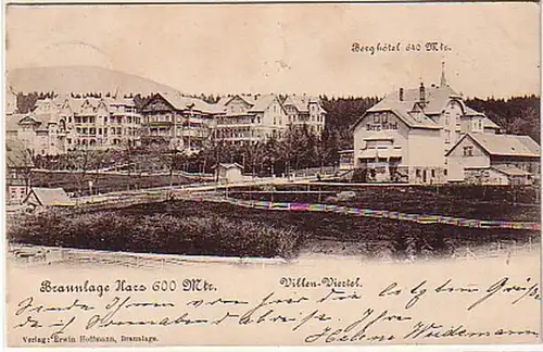 07736 Ak Braunlage résine Villas Quartier Berghotel 1903