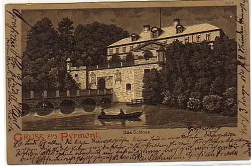 07732 Ak Grüss de Pyrmont le château vers 1910
