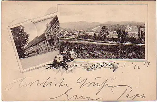 07719 Ak Gruss de Bad Sachsa Hostal 1907