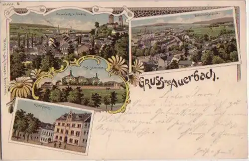 07704 Ak Lithographie Gruss de Auerbach 1898
