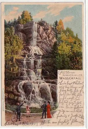 07700 Ak Gruß vom Romkerhaller Wasserfall 1902