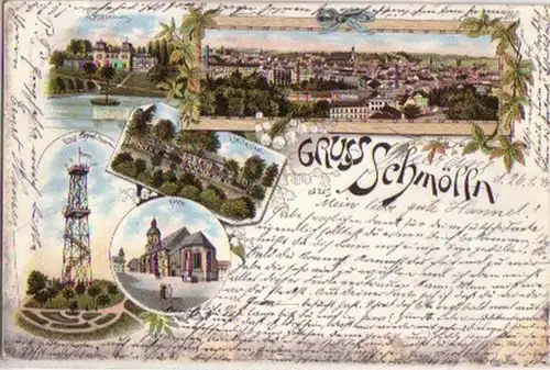 07693 Ak Lithographie Gruss aus Schmölln S.-A. 1898