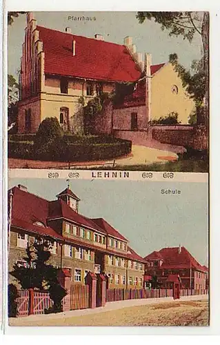07688 Ak Lehnin Pfarrhaus und Schule um 1930