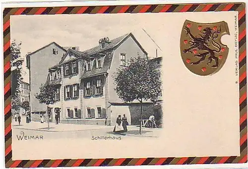 07685 Präge Ak Weimar Schillerhaus um 1900