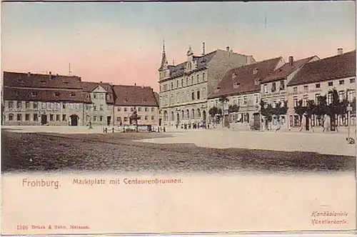 07675 Ak Frohburg Marktplatz mit Centaurenbrunnen 1900