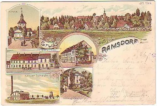 07667 Ak Lithographie Salutation de Ramsdorf Gasthof 1901
