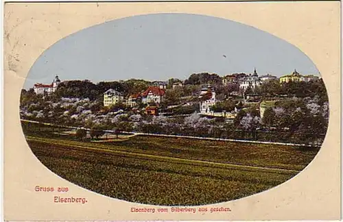 07663 Ak Gruß aus Eisenberg vom Silberberg aus 1911