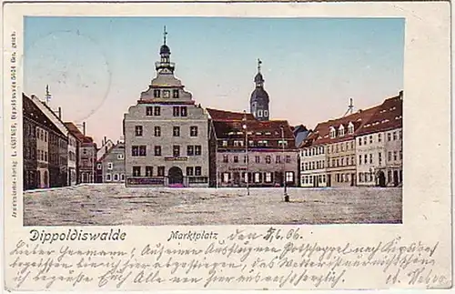 07659 Ak Dippoliswalde Marktplatz 1906