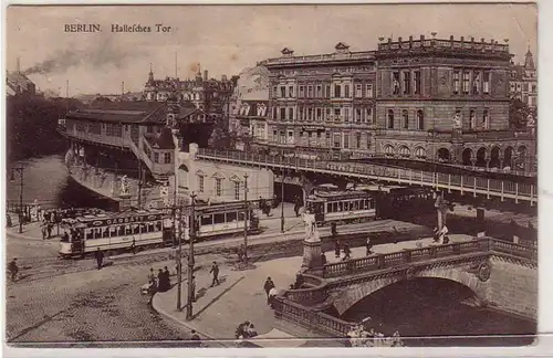 07658 Ak Berlin Hallesches Tor avec tramways vers1910