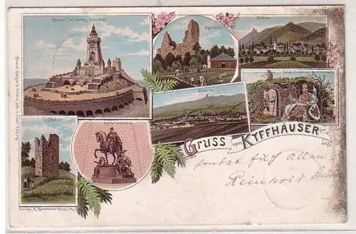 07648 Ak Lithographie Gruß vom Kyffhäuser 1897