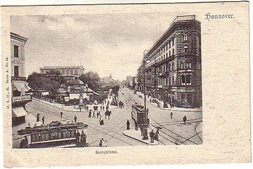 07641 Ak Hannover Georgstraße avec tramways 1903