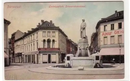 07621 Ak Darmstadt Ludwigsplatz Bismarck Monument 1911