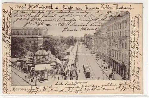 07612 Ak Hannover Georgstraße mit Straßenbahn 1902