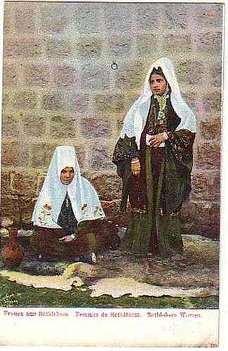 07598 Ak Frauen in Bethlehem nahe Jerusalem um 1900