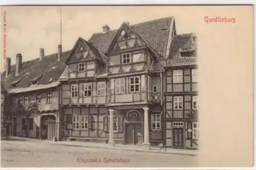 07588 Ak Quedlinburg Klopstock Maison natale vers 1900