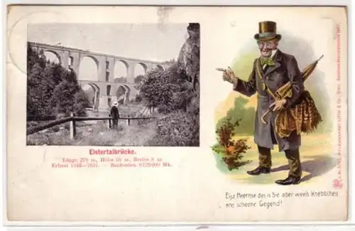 07570 Ak Elstertalbrücke im Vogtland 1907
