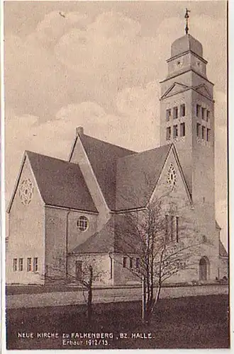 07556 Ak Falkenberg Bez. Halle neue Kirche um 1915