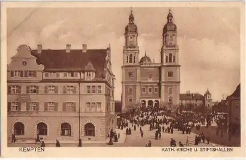 07552 Ak Kempten Kath. Eglise et salles de bibliothèque vers 1930