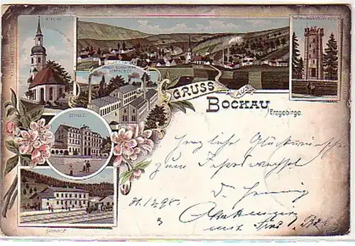 07466 Ak Lithographie Gruß aus Bockau im Erzgeb. 1898