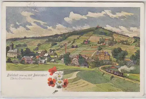 07449 Ak Bieleboh mit Beiersdorf Totalansicht 1910