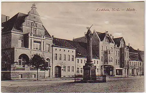 07446 Ak Kirchhain Niederlausitz Markt um 1920