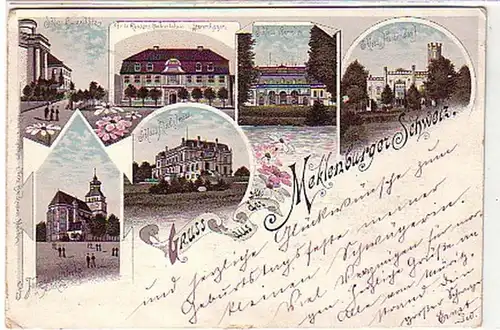 07442 Ak Lithographie Salutation de Mecklembourg 1897