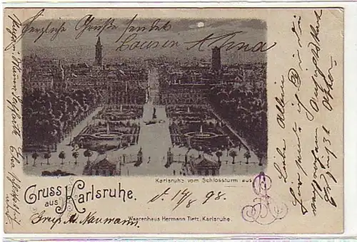07437 Carte de la Lune de Karlsruhe, Gruss 1898