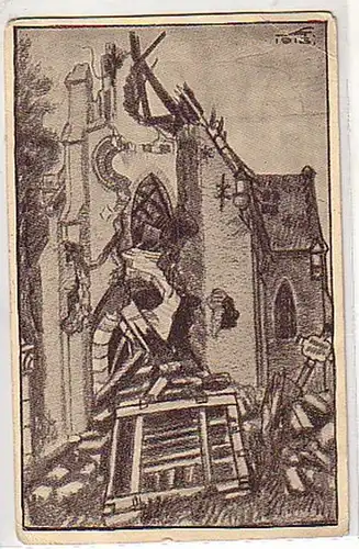 07421 Künstler-Ak Le Maisnil Feldpost 1915