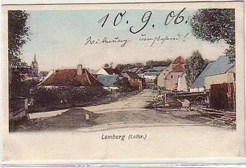 07119 Ak Lemberg en Lorraine Vue locale 1906