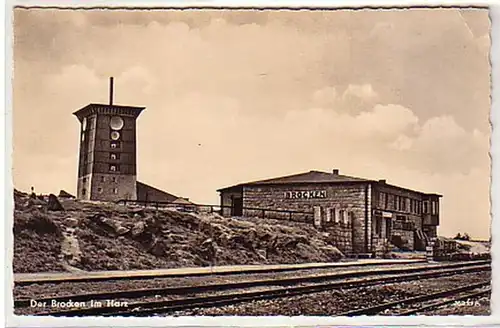 07411 Ak Der Brocken im Harz Haltepunkt 1959