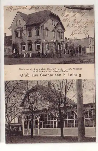 07408 Feldpost Ak Salutation de Seehausen à Leipzig 1915