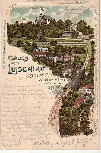 07383 Ak Gruß vom Luisenhof Loschwitz bei Dresden 1897