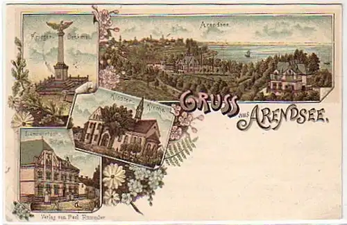 07379 Ak Lithographie Gruss de Arendsee 1898