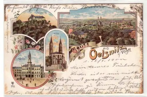07362 Ak Lithographie Salutation en Oelsnitz i. Vogtl. 1900