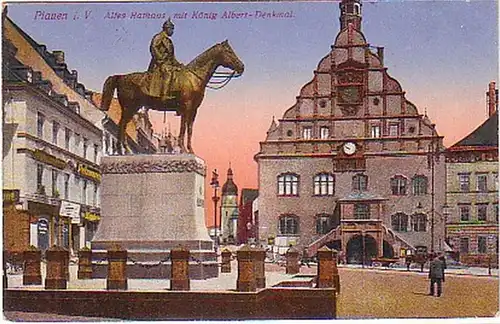 07359 Ak Plauen i.V. Hôtel de ville ancien 1924