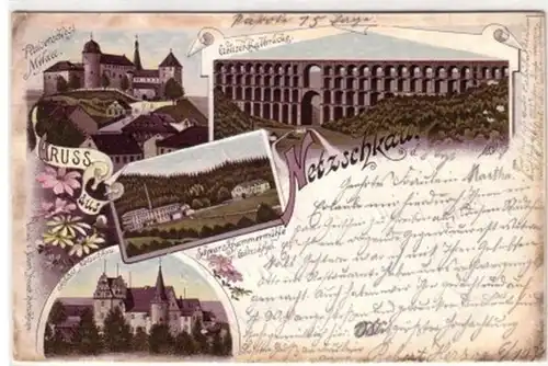 07353 Ak Lithographie Gruss de Netschau 1897
