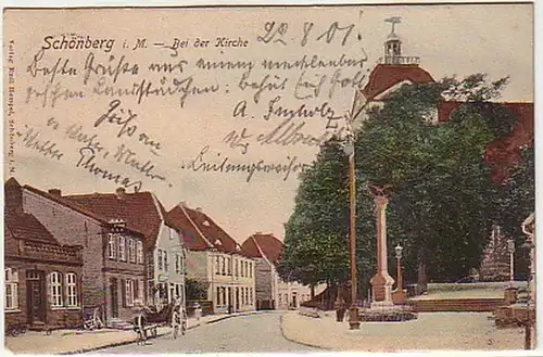 07349 Ak Schönberg à l'église de Mecklembourg 1911