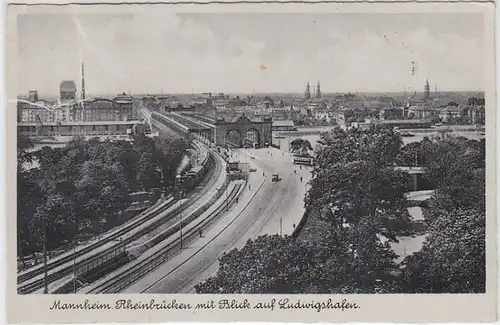 07346Ak Mannheim Rheinbrücken face à Ludwigshafen