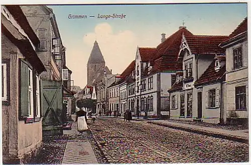 07341 Ak Grimmen in Mecklembourg Lange Straße vers 1910