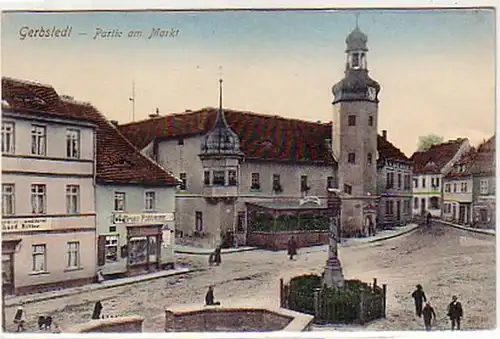 07329 Ak Gerbstedt Partie am Markt mit Hotel um 1910