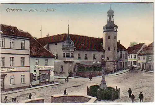 07329 Ak Gerbstedt Partie sur le marché avec hôtel vers 1910