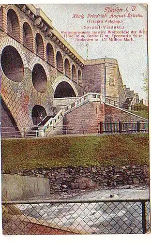 07320 Ak Plauen im Vogtland Syratal Viadukt 1906