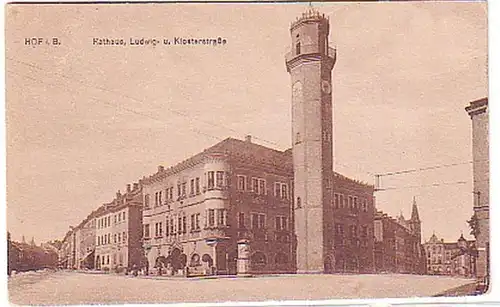 07311 Ak Hof i.B. Ludwig- und Klosterstrasse vers 1920