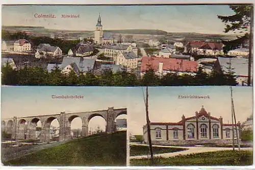 0... Ak Colmitz Krs. Freittal Electricwerk, etc.1912