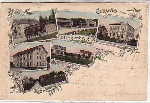 07301 Ak Gruß aus Klingenberg Bahnhof usw. 1903