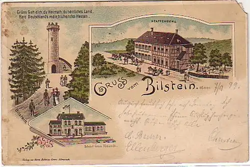 07294 Ak Lithographie Gruss von Bilstein 1899