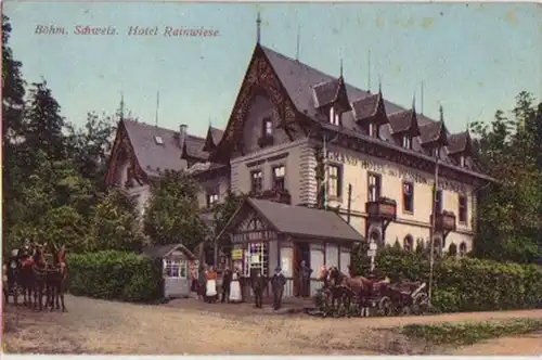 07279 Ak Böhm. Schweiz Hotel Rainwiese um 1920