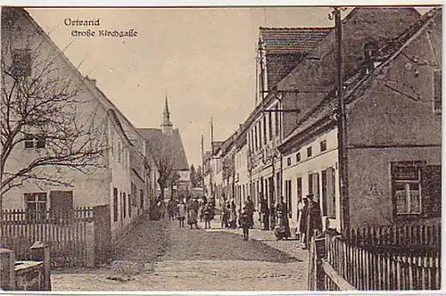 07263 Ak Ortrand große Kirchgasse um 1910
