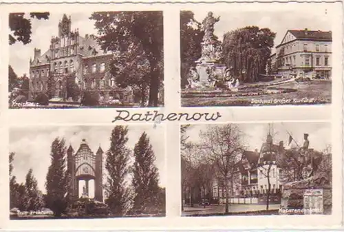 07250 Multi-image-Ak Rathenow Kreishaus etc. 1942